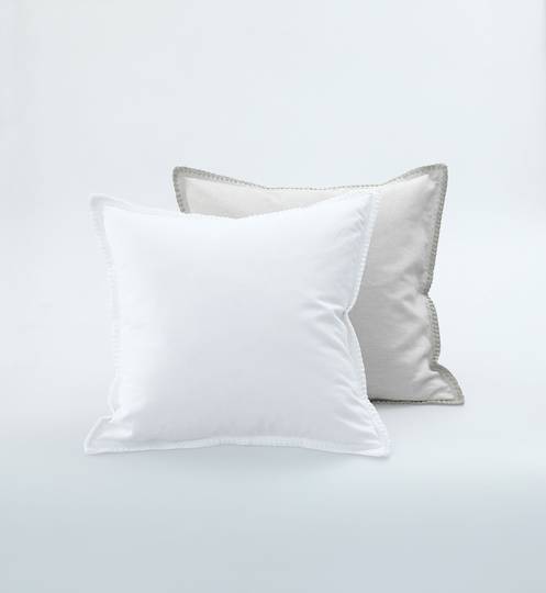 MM Linen - Stitch Cushion - White